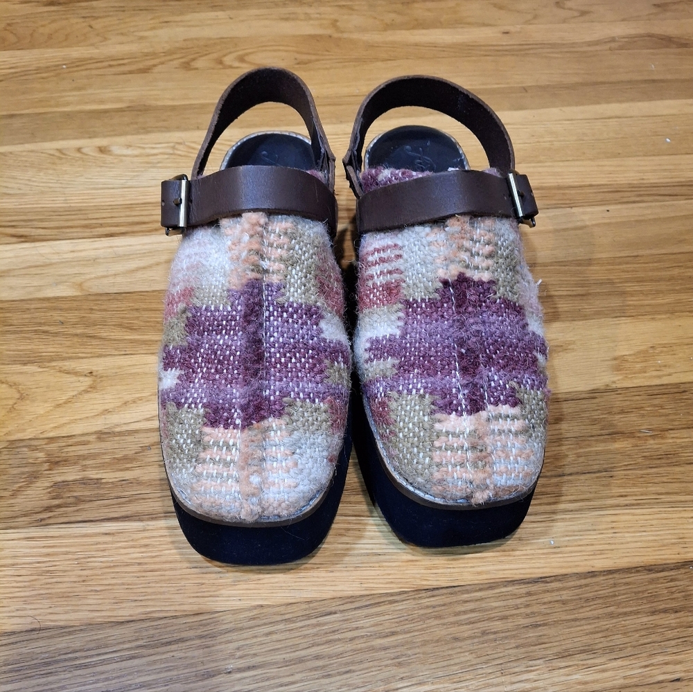 Free People Astrid Platform Mule Womens Shoes Sz 11 Free People Mulit Col Textil